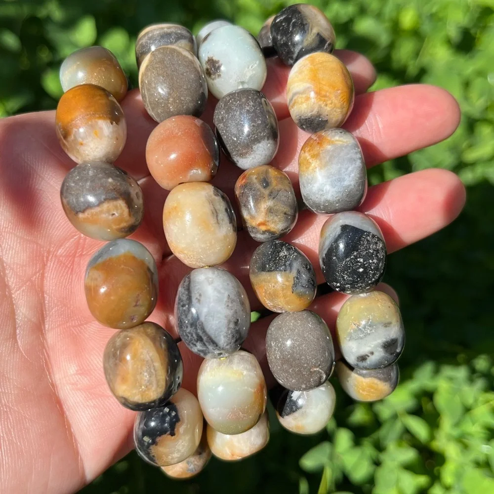 Chunky‎ Caribbean calcite tumbled stone bracelet